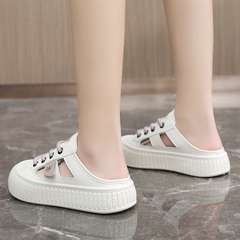 Damen Sneaker-Pantoletten mit atmungsaktiver Mesh-Oberfläche und rutschfester Sohle Heidi Mode - Image 3