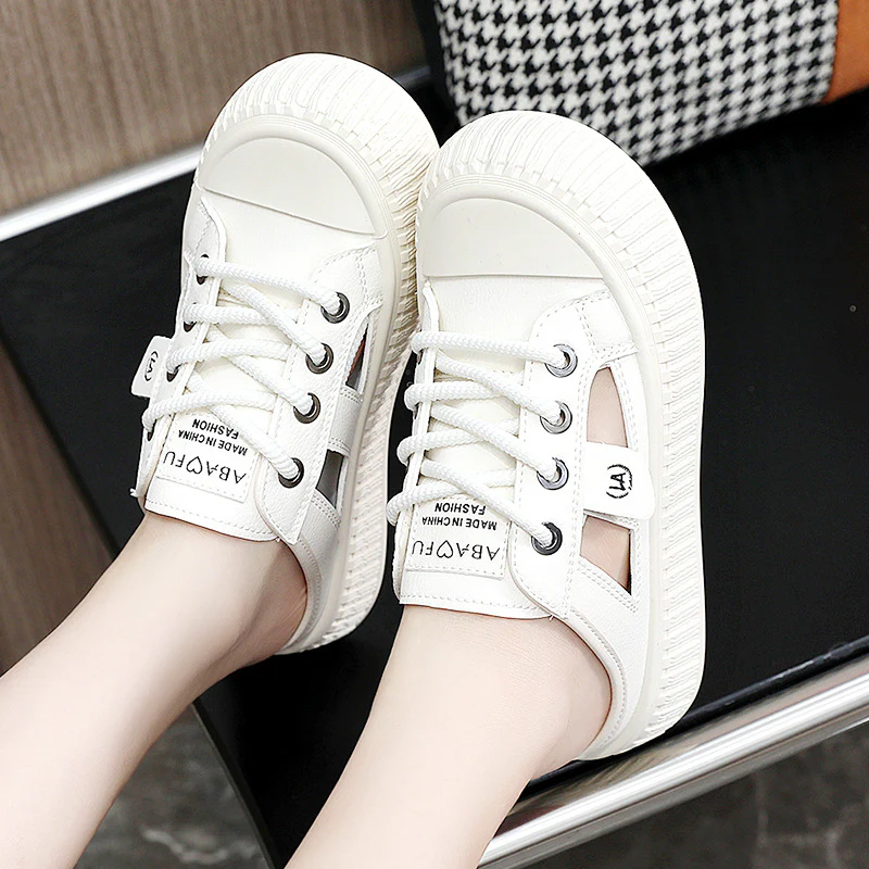 Damen Sneaker-Pantoletten mit atmungsaktiver Mesh-Oberfläche und rutschfester Sohle Heidi Mode - Image 4
