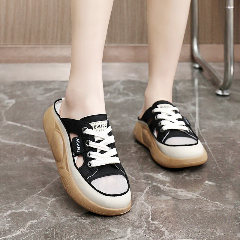 Damen Sneaker Slipper mit atmungsaktiver Mesh-Struktur und bequemer Sohle Heidi Mode - Image 4