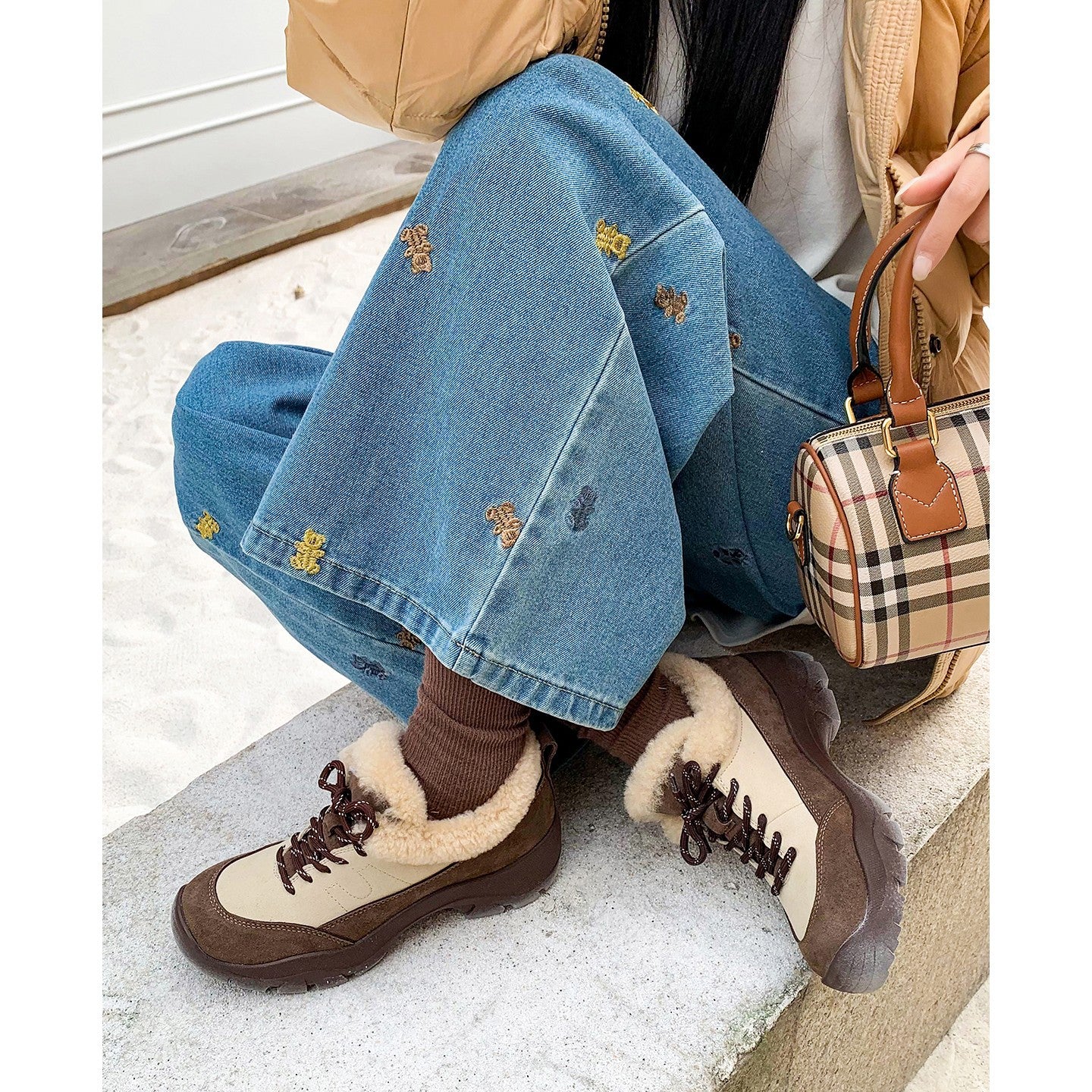 Damen Sneaker-Stiefel mit gemütlichem Strickschaf Heidi Mode - Image 3