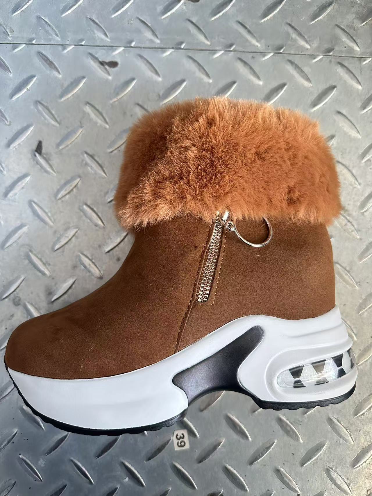 Damen Sneaker-Stiefel mit weichem Kunstfellkragen und trendigem Reißverschluss Heidi Mode - Image 11
