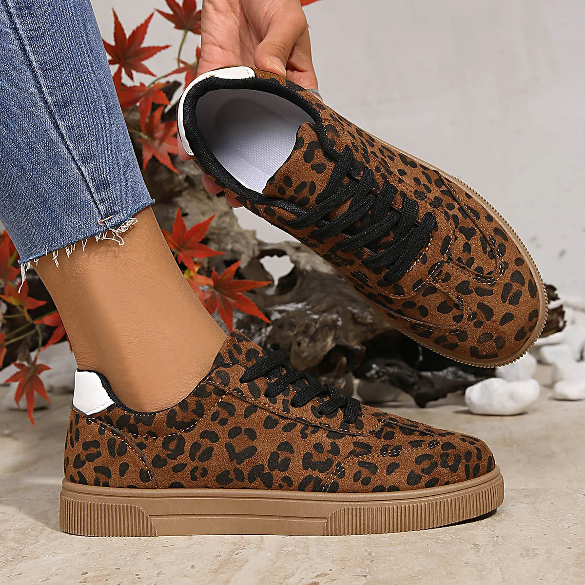 Damen Sneakers im attraktiven Leopardenmuster mit atmungsaktiver Oberflächenstruktur Heidi Mode - Image 3
