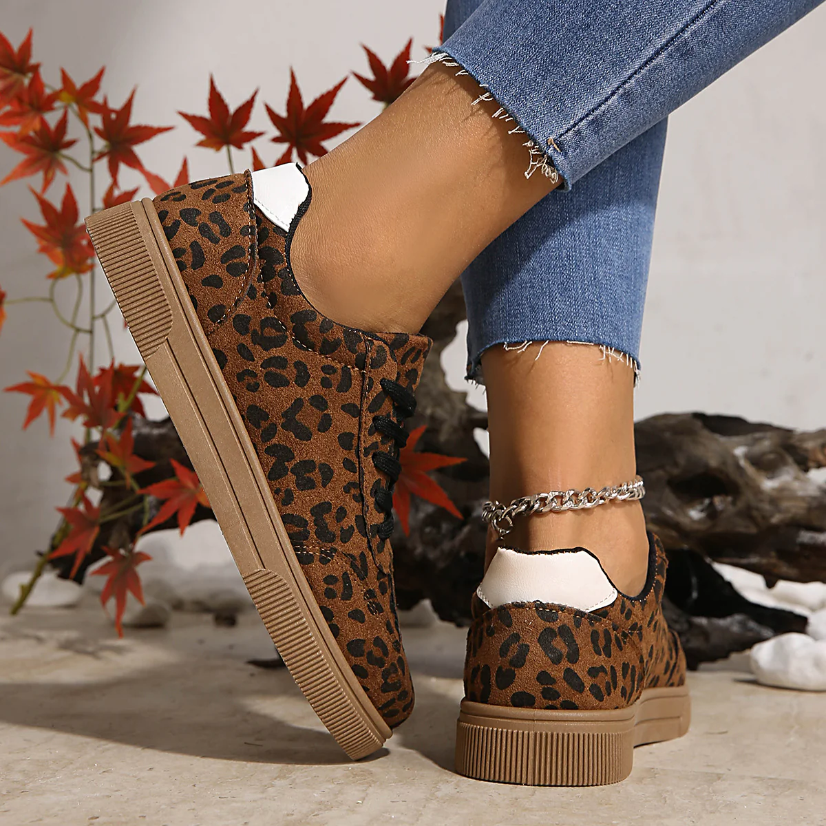 Damen Sneakers im attraktiven Leopardenmuster mit atmungsaktiver Oberflächenstruktur Heidi Mode - Image 4