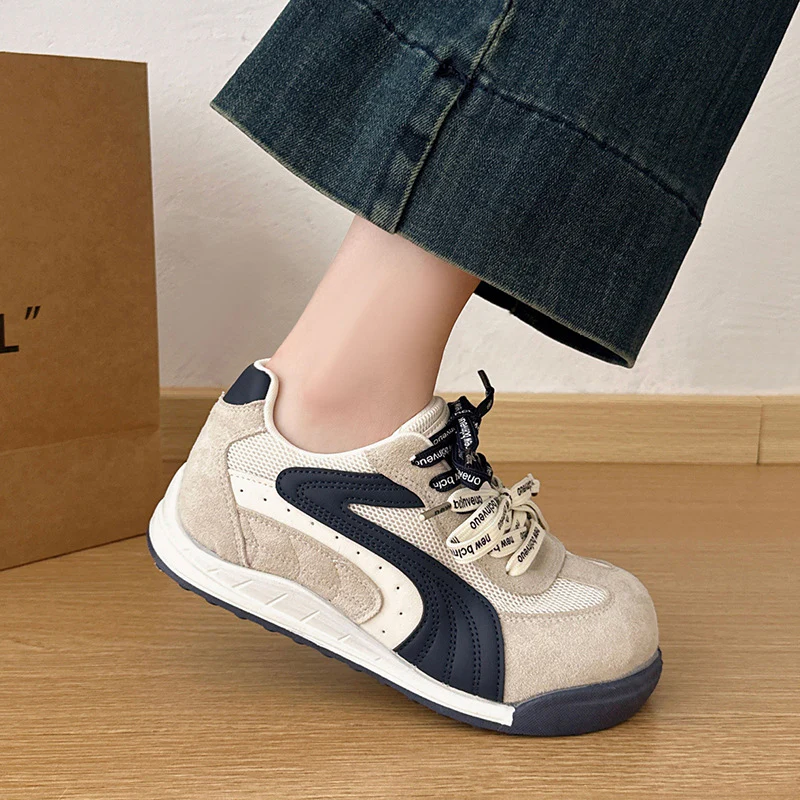 Damen Sneakers im einzigartigen Retro-Design mit hochwertigem Wildleder und atmungsaktiver Mesh-Oberfläche Heidi Mode - Image 2