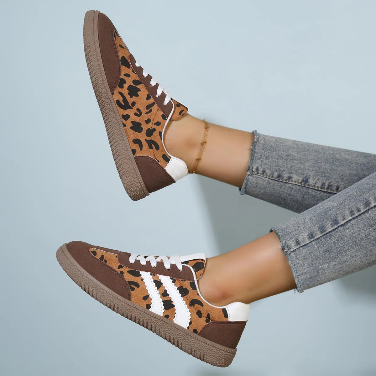Damen Sneakers im modernen Leo-Design mit bequemer Sohle Heidi Mode - Image 4