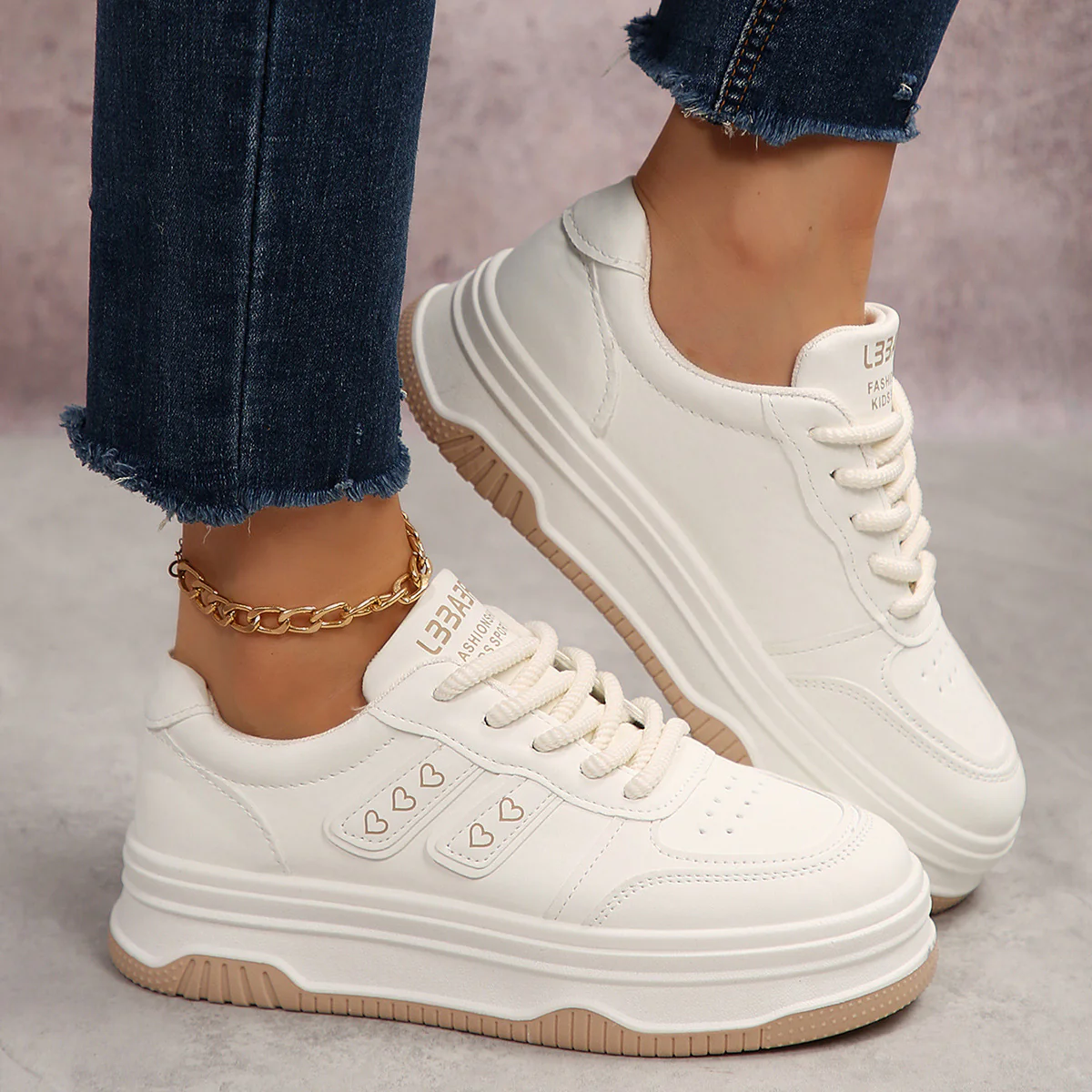 Damen Sneakers im modischen Herzdessin Heidi Mode - Image 3