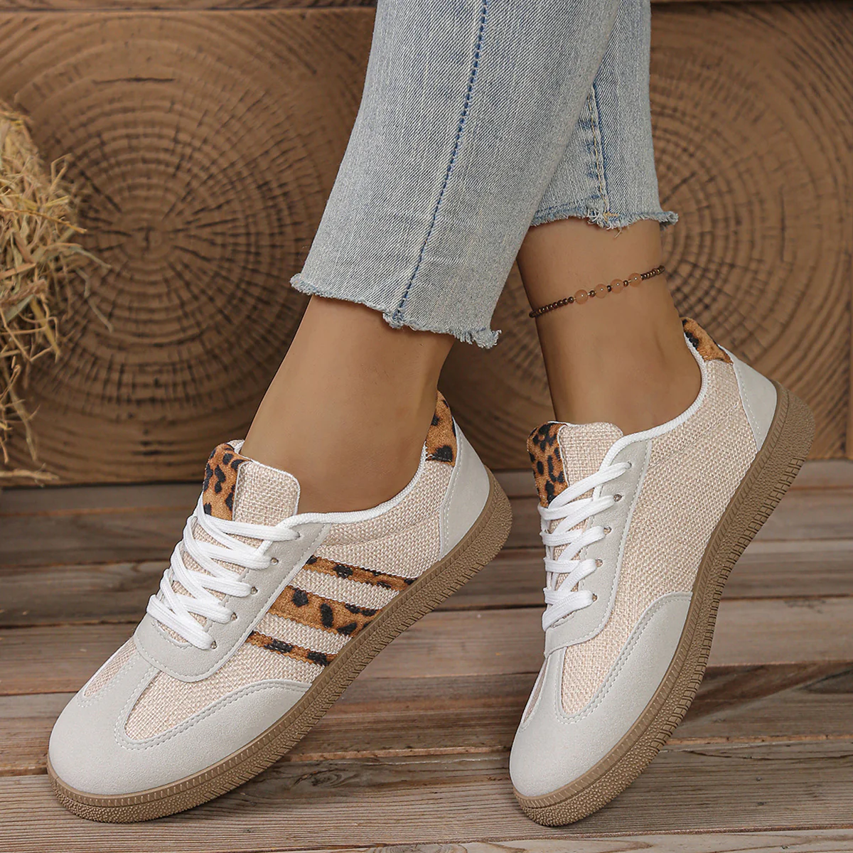 Damen Sneakers im modischen Leo-Design mit komfortabler Sohle Heidi Mode - Image 3