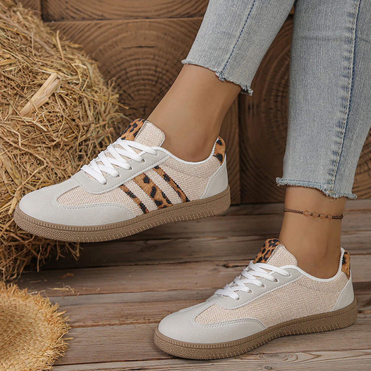 Damen Sneakers im modischen Leo-Design mit komfortabler Sohle Heidi Mode - Image 4