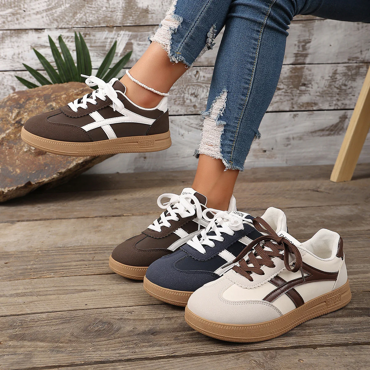 Damen Sneakers im Retro-Design mit hochwertiger Schnürung Heidi Mode - Image 4