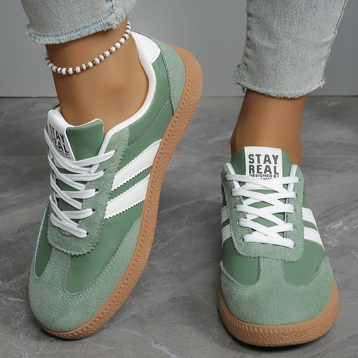 Damen Sneakers im sportlichen Retro-Design mit atmungsaktiven Mesh-Einsätzen und bequemer Sohle Heidi Mode - Image 2