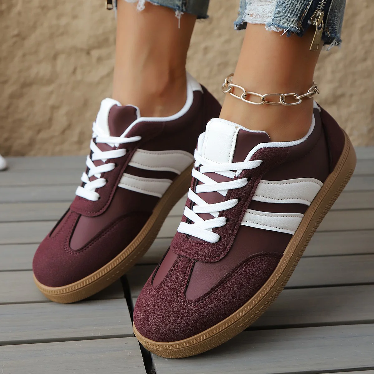 Damen Sneakers im sportlichen Retro-Stil mit hochwertigem Obermaterial Heidi Mode - Image 3