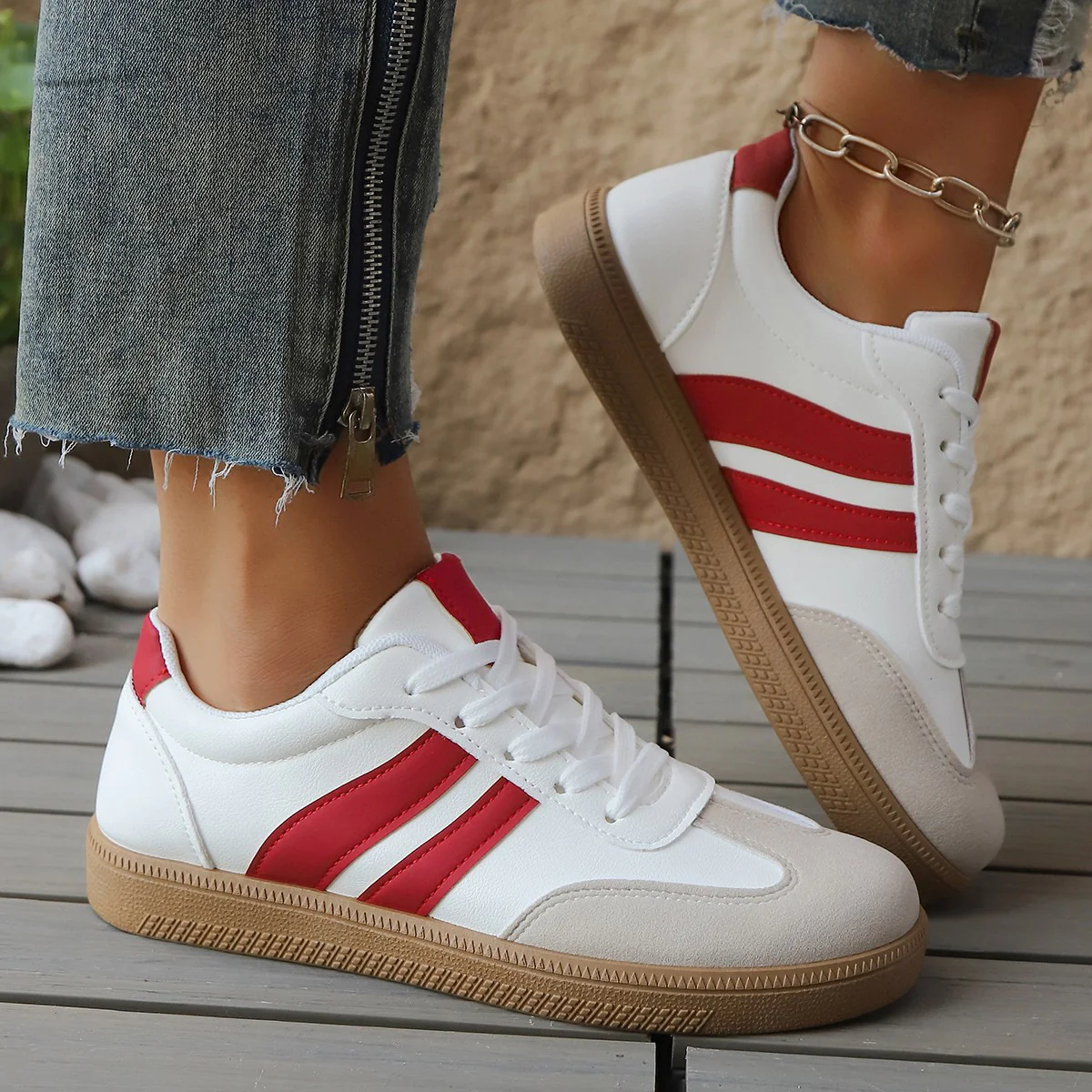 Damen Sneakers im sportlichen Retro-Stil mit hochwertigem Obermaterial Heidi Mode - Image 4