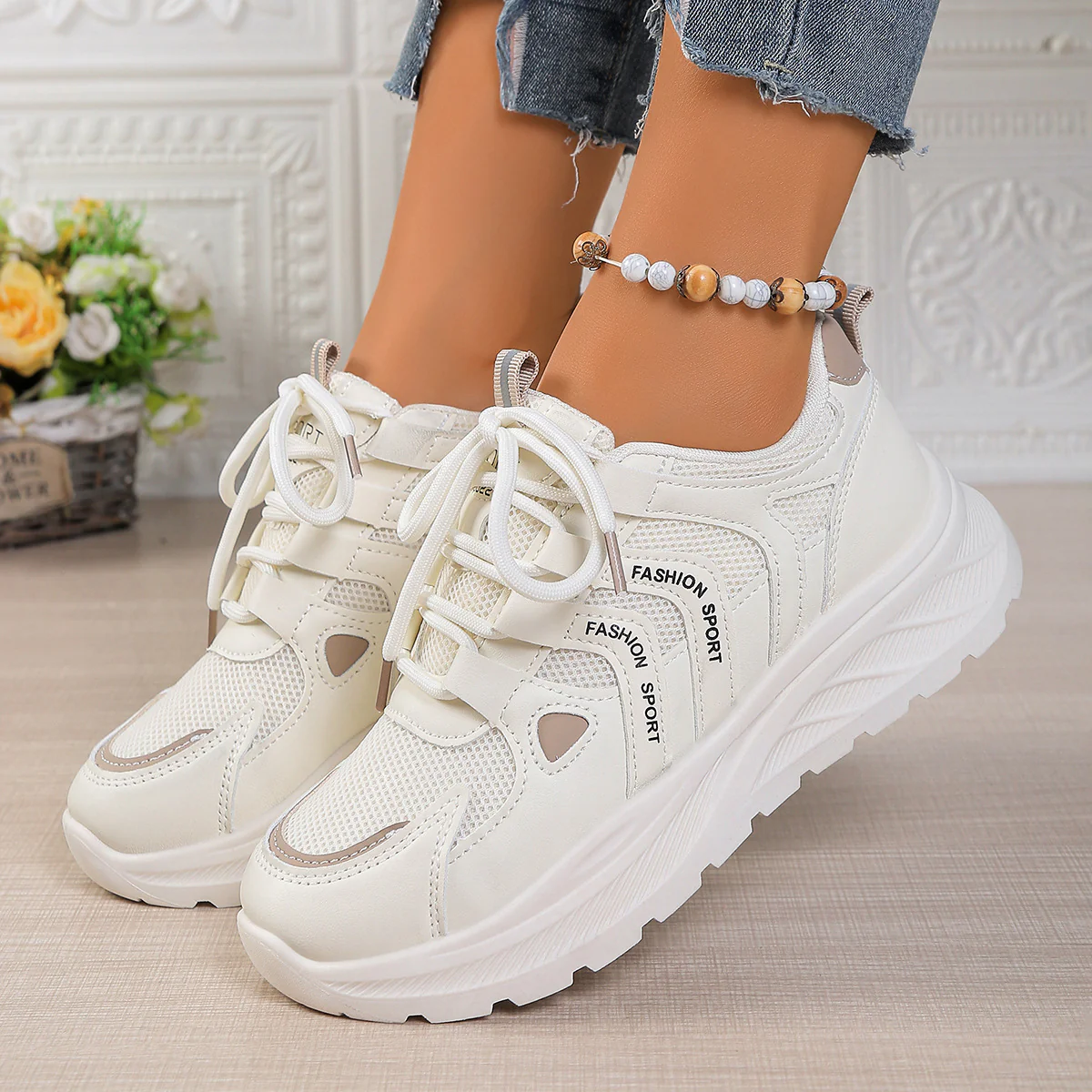 Damen Sneakers mit atmungsaktiver Mesh-Oberfläche und flexibler Laufsohle Heidi Mode - Image 2