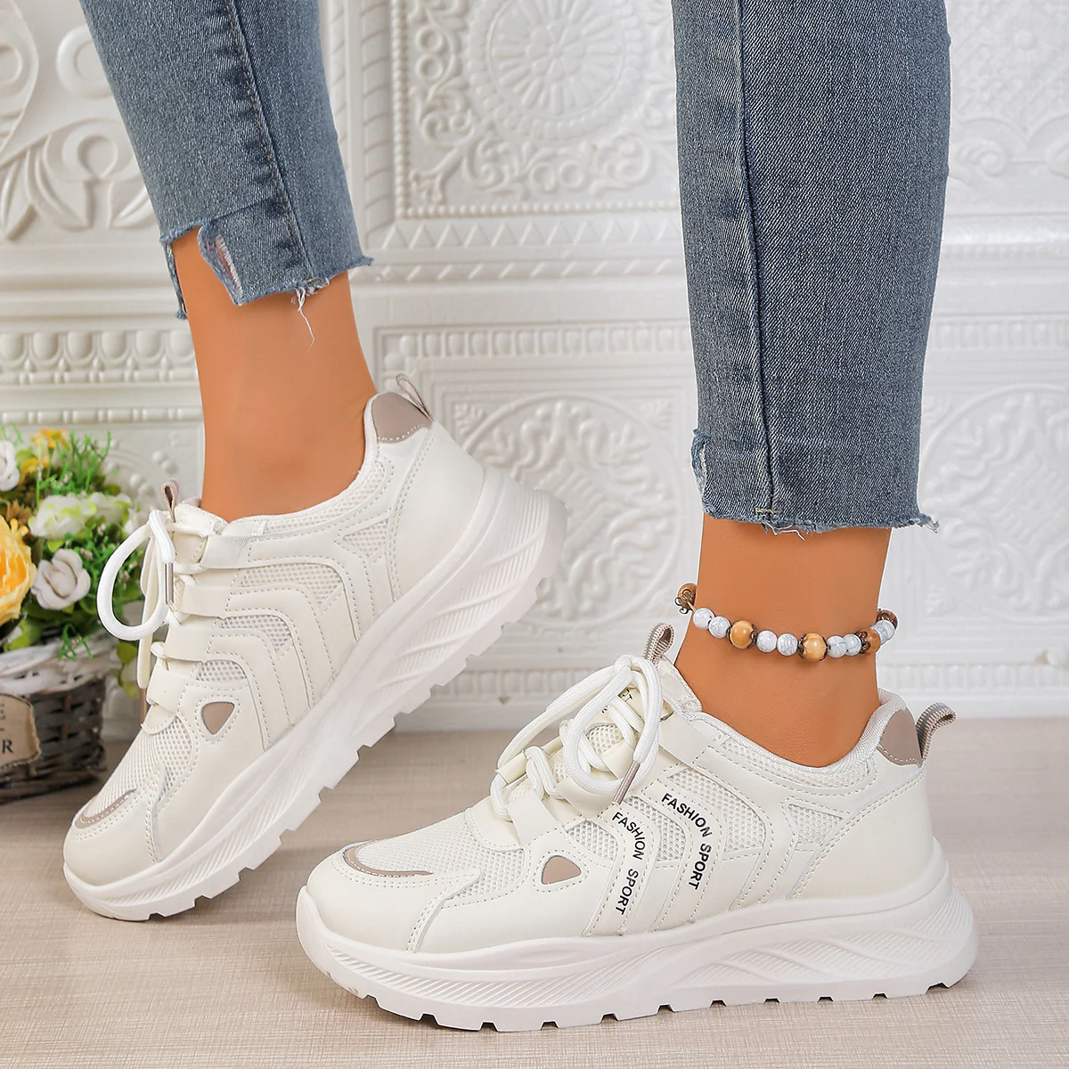 Damen Sneakers mit atmungsaktiver Mesh-Oberfläche und flexibler Laufsohle Heidi Mode - Image 4