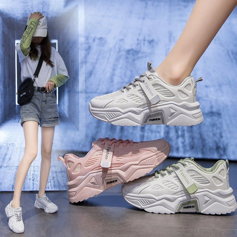 Damen Sneakers mit atmungsaktiver Mesh-Oberfläche und reflektierenden Akzenten Heidi Mode - Image 3