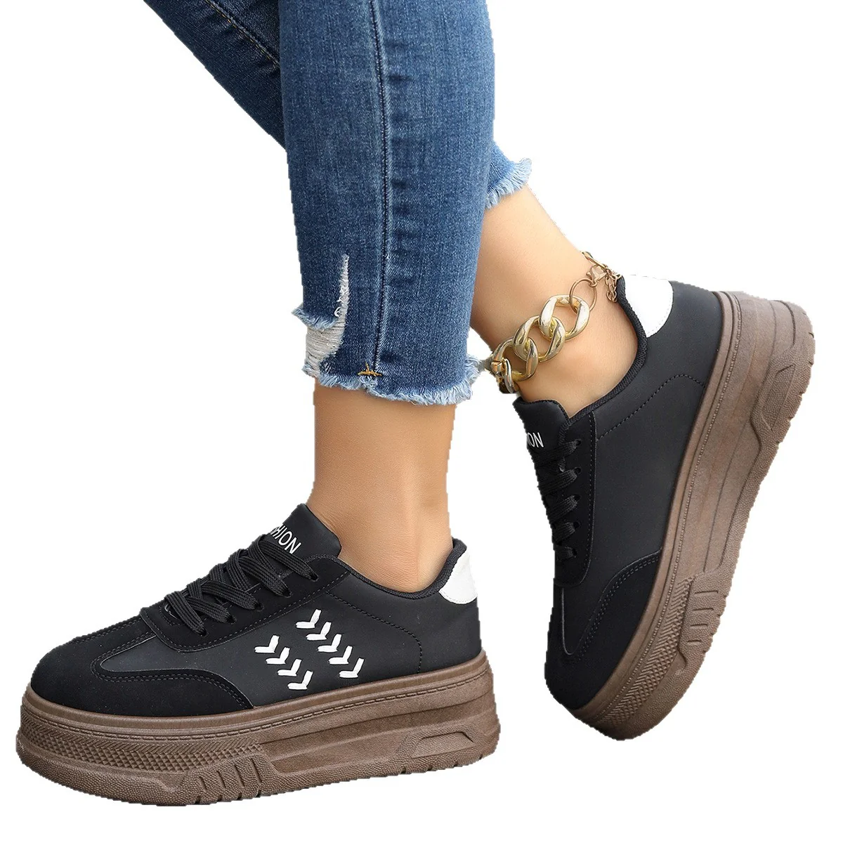 Damen Sneakers mit dicker Laufsohle und modischem Design Heidi Mode - Image 5
