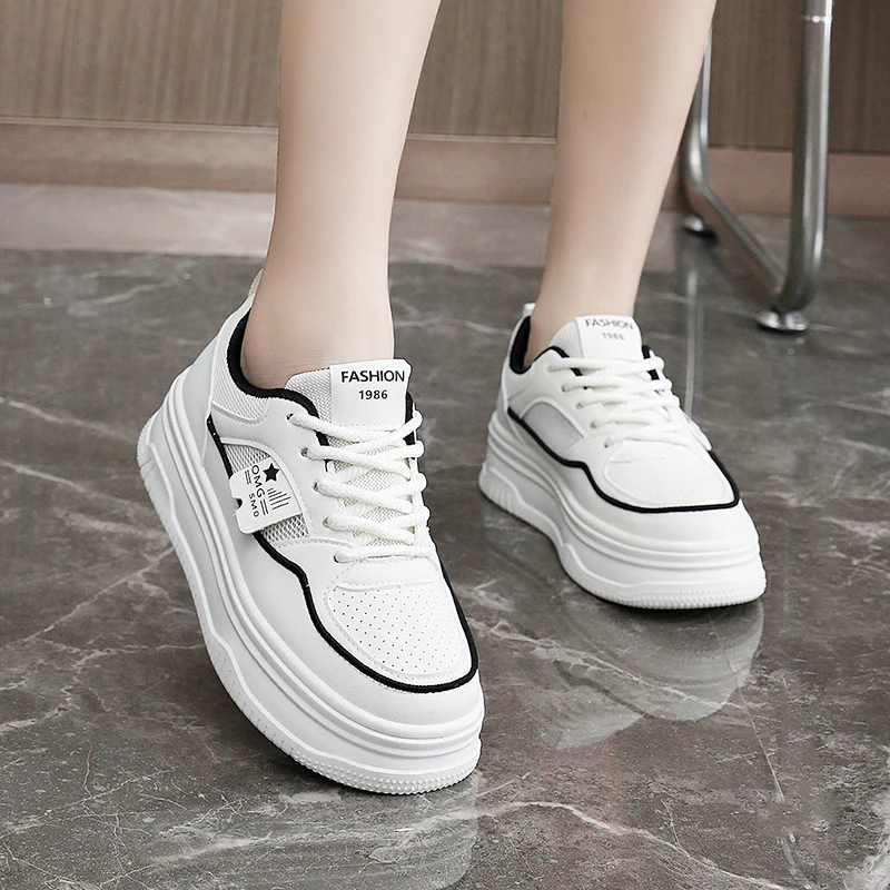 Damen Sneakers mit erhöhtem Sohlenprofil und atmungsaktiver Mesh-Oberfläche Heidi Mode - Image 4