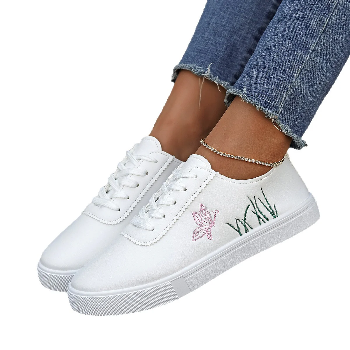 Damen Sneakers mit floralem Stickdesign und komfortabler Sohle Heidi Mode - Image 5