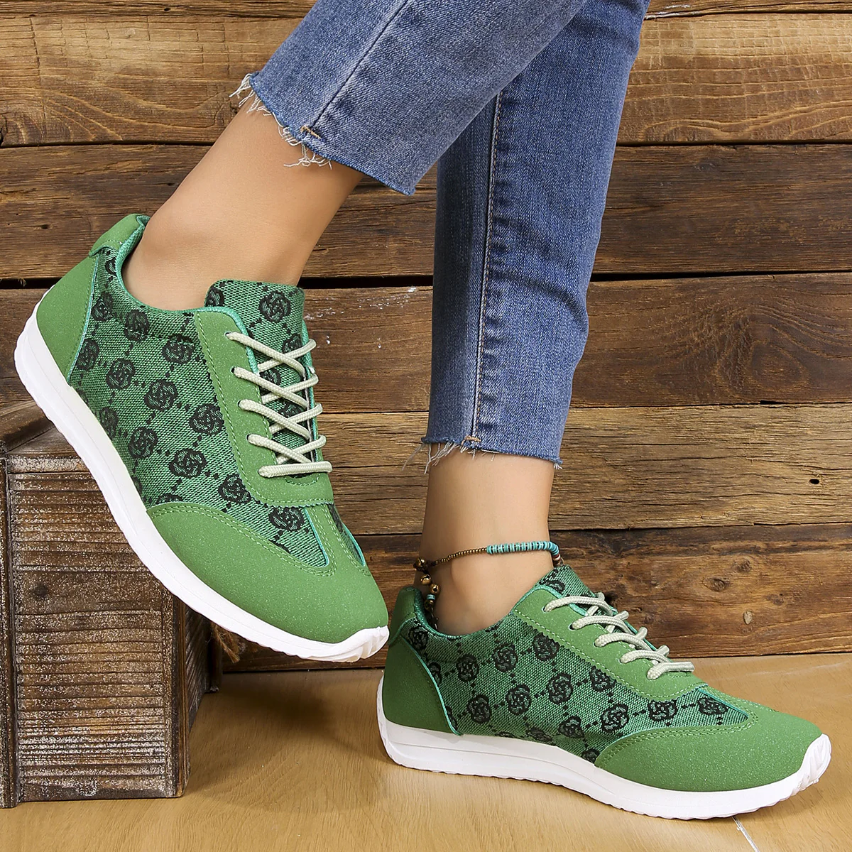Damen Sneakers mit floralen Mustern und atmungsaktiver Oberfläche Heidi Mode - Image 2