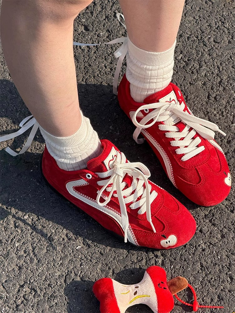 Damen Sneakers mit fröhlichem Apfelmotiv und textiler Oberflächenstruktur Heidi Mode - Image 6