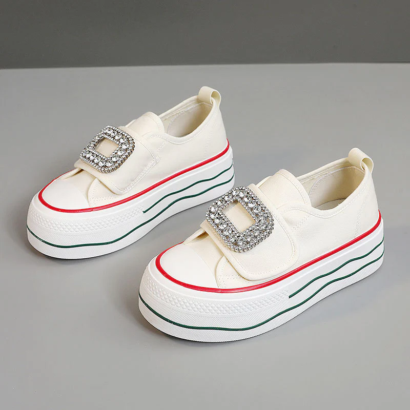 Damen Sneakers mit funkelndem Schnallen-Design und hoher Plattform Heidi Mode - Image 2