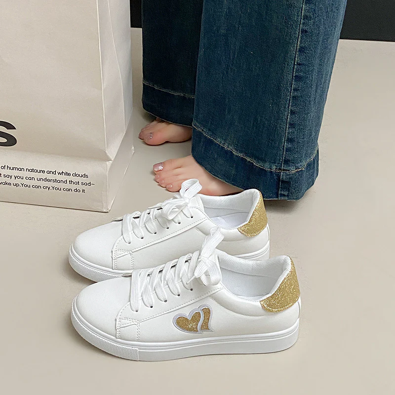 Damen Sneakers mit Glitzerelementen und Herzmotiv Heidi Mode - Image 6