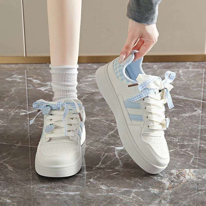 Damen Sneakers mit kariertem Bindungsdesign und atmungsaktiver Innensohle Heidi Mode - Image 4