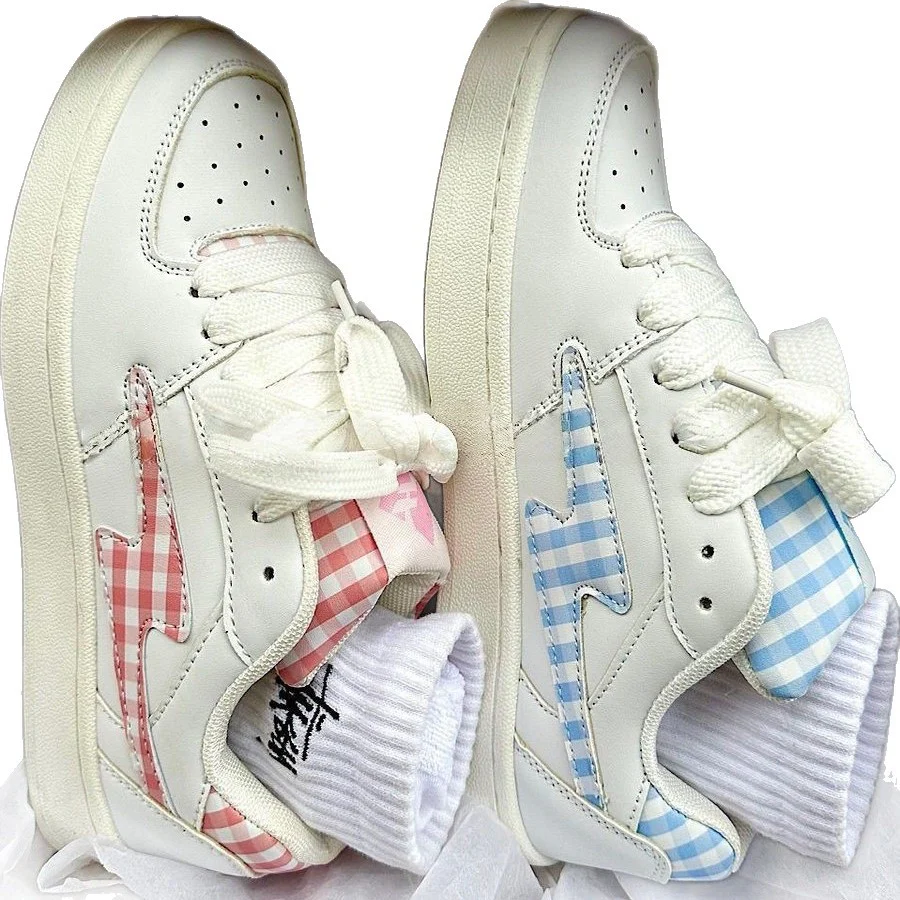 Damen Sneakers mit karierter Applikation und bequemer Dämpfung Heidi Mode - Image 5