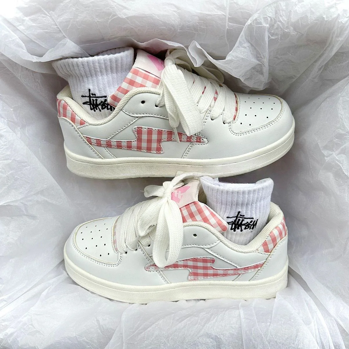 Damen Sneakers mit karierter Applikation und bequemer Dämpfung Heidi Mode - Image 6
