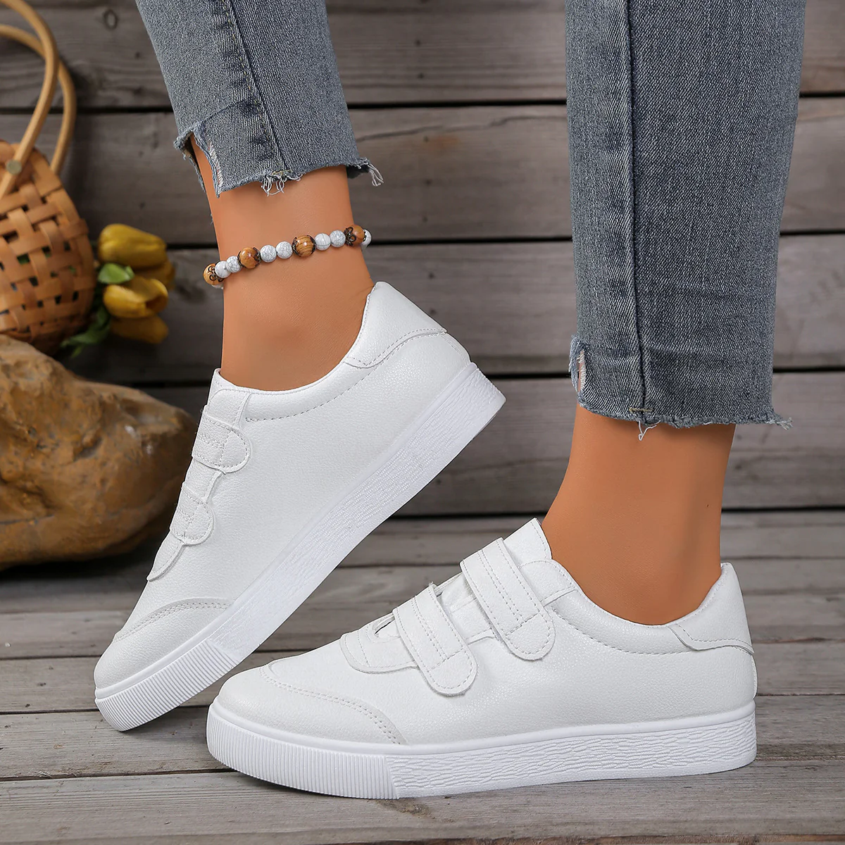 Damen Sneakers mit Klettverschluss und bequemer Innensohle Heidi Mode