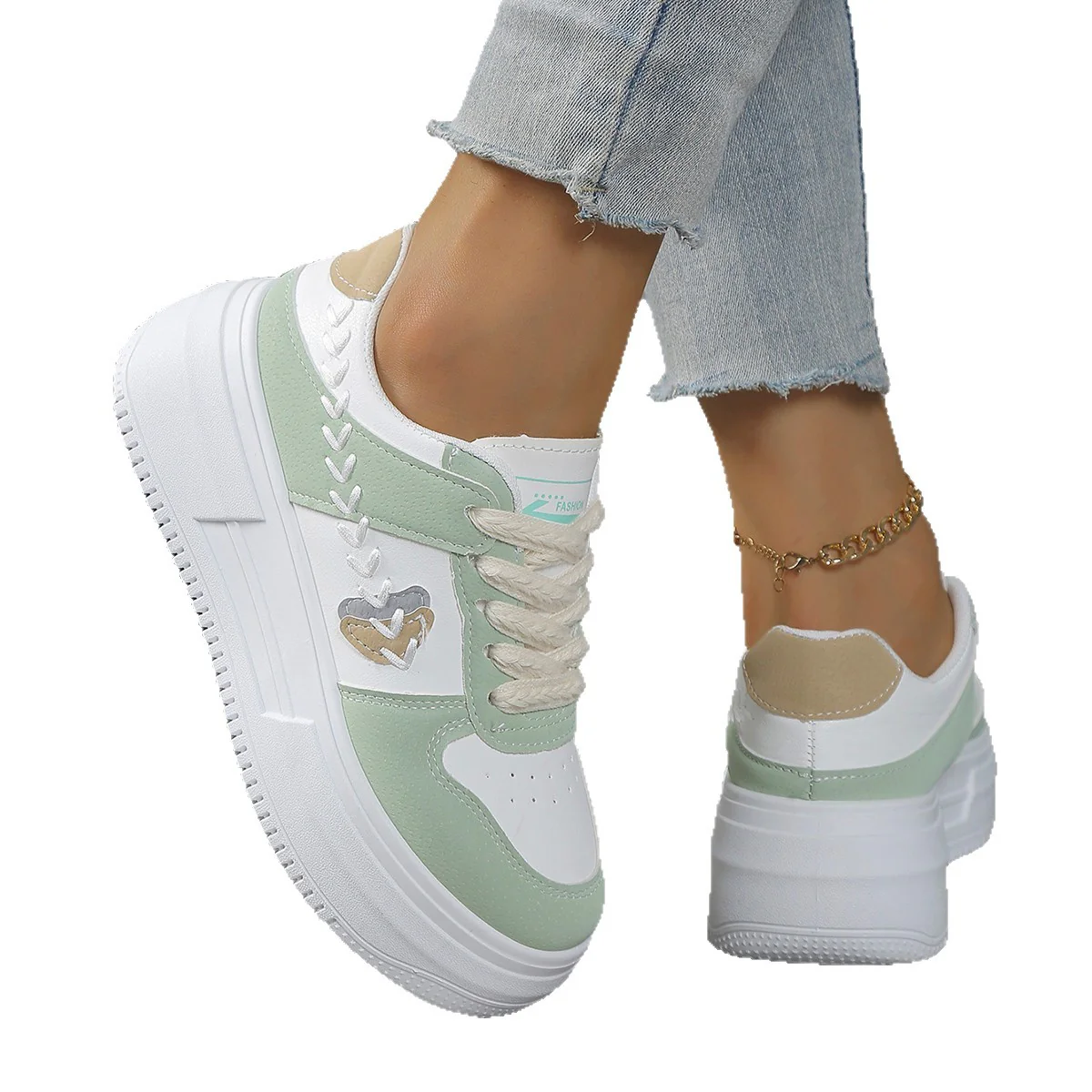 Damen Sneakers mit Komfort-Plateausohle und modischen Details Heidi Mode - Image 5