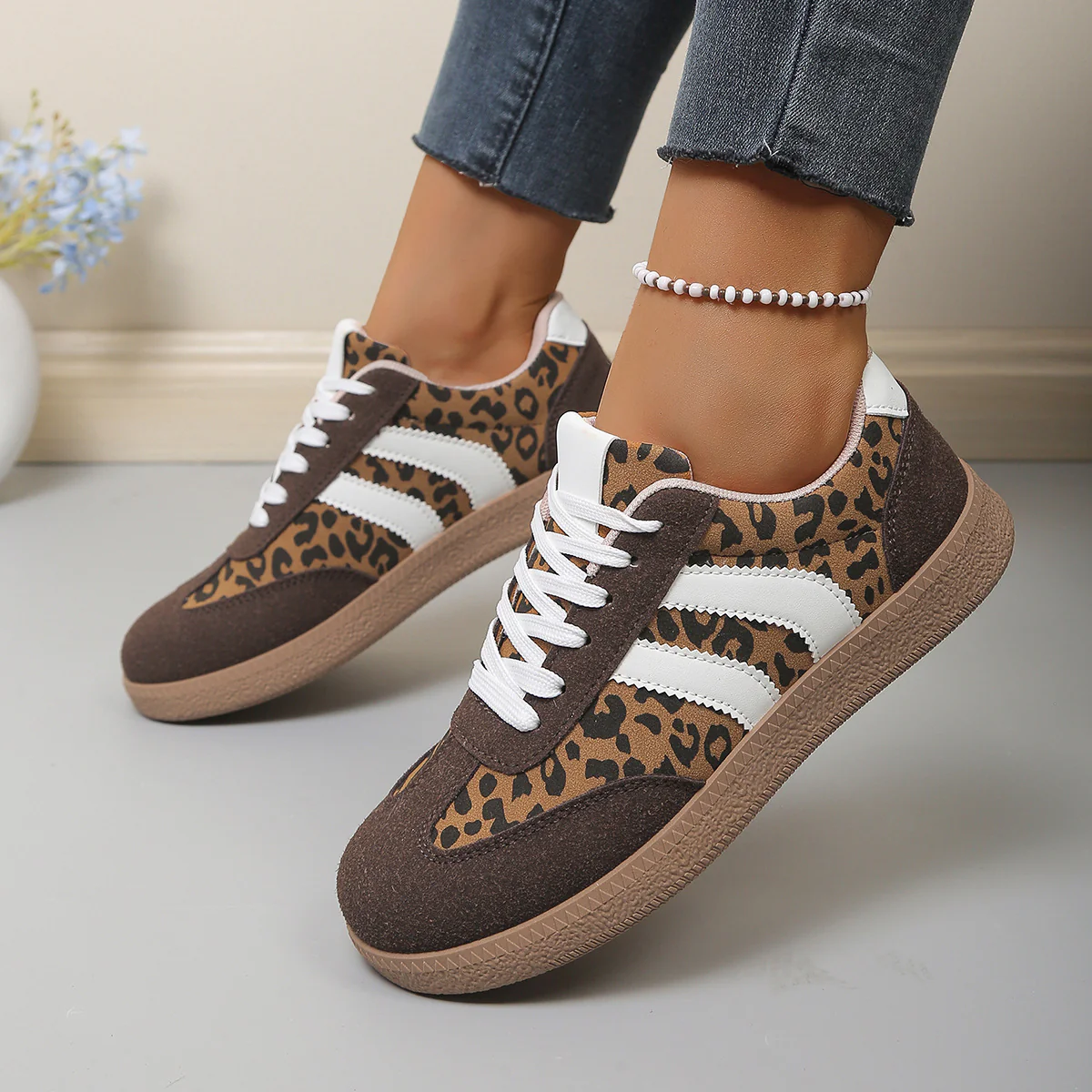 Damen Sneakers mit Leo-Muster und Komfortsohle Heidi Mode - Image 3
