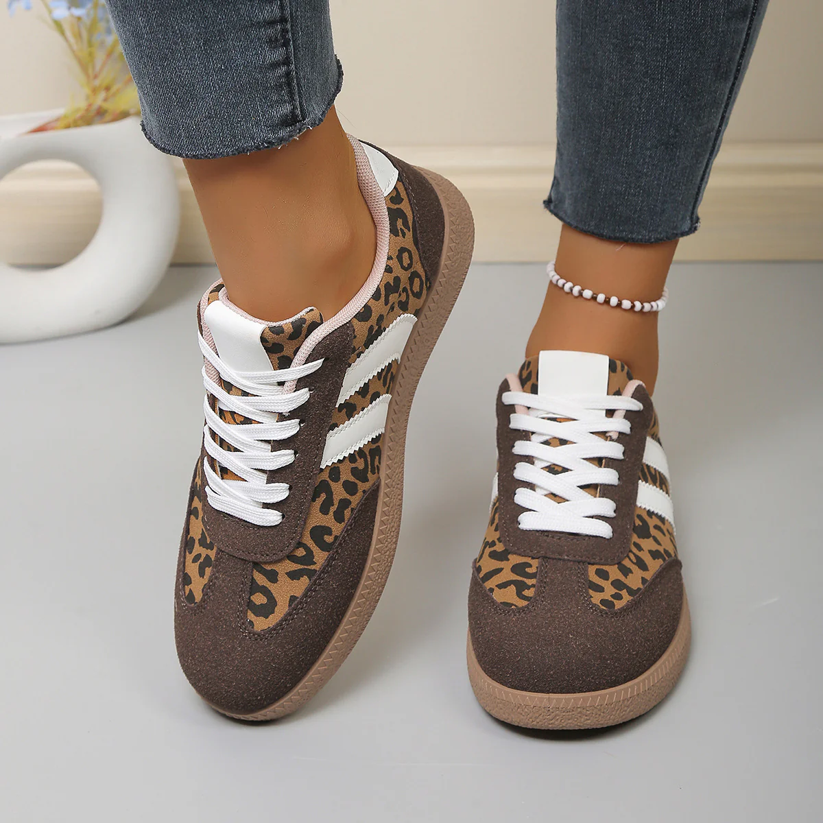 Damen Sneakers mit Leo-Muster und Komfortsohle Heidi Mode - Image 4