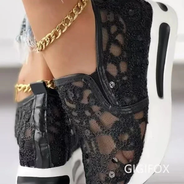 Damen Sneakers mit modischem Netzdesign und glitzernden Akzenten Heidi Mode - Image 3