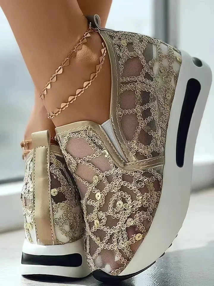Damen Sneakers mit modischem Netzdesign und glitzernden Akzenten Heidi Mode - Image 7