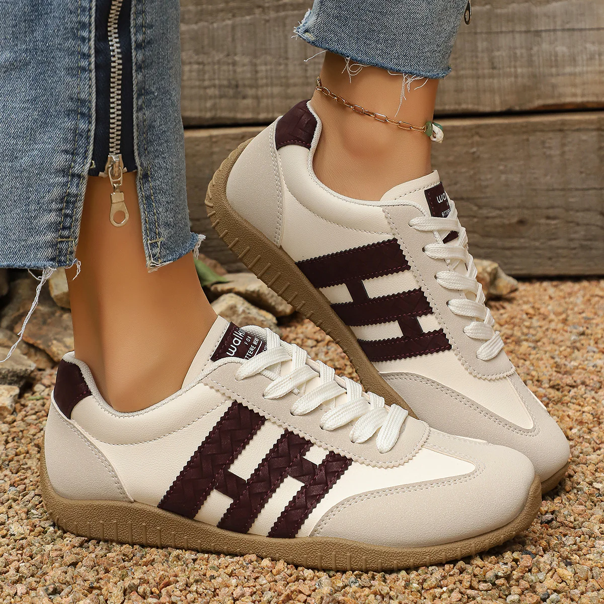 Damen Sneakers mit strukturiertem Obermaterial und bequemer Dämpfung Heidi Mode - Image 4