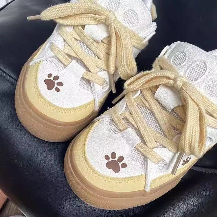 Damen Sneakers mit süßem Pfotenmotiv und atmungsaktivem Mesh-Obermaterial Heidi Mode - Image 5
