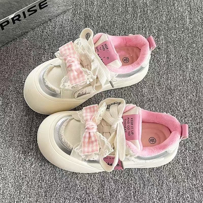 Damen Sneakers mit verspieltem Gingham-Band und kuscheligem Innenfutter Heidi Mode - Image 2