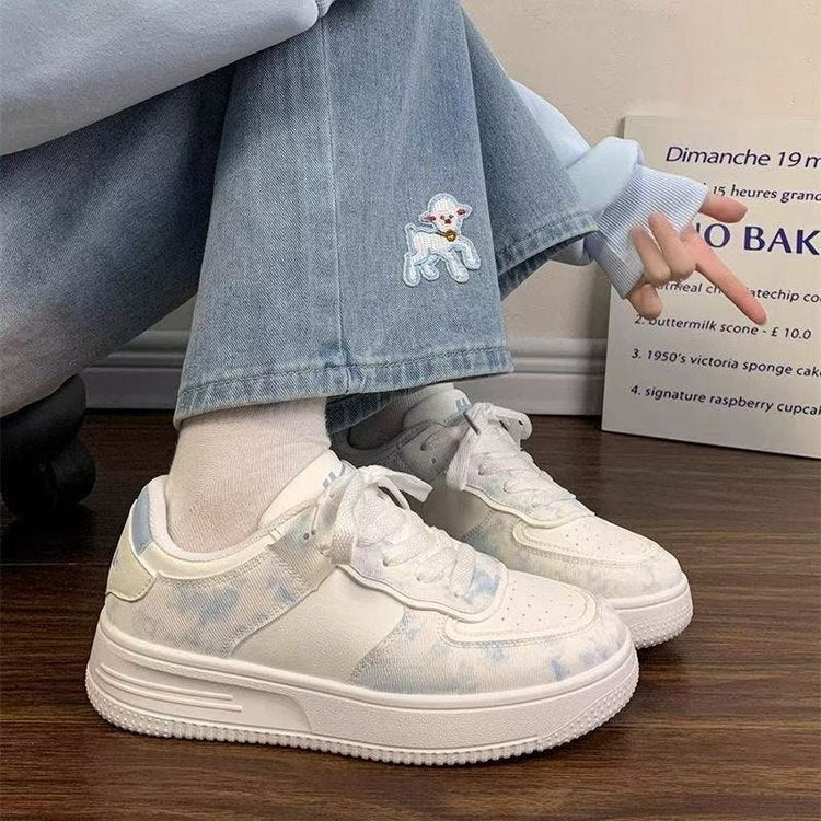 Damen Sneakers mit Wasserfarbigem Muster und dämpfendem Sohlenprofil Heidi Mode
