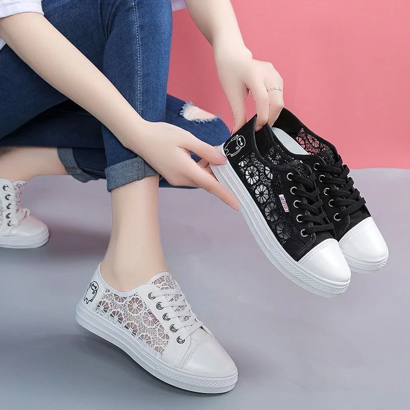 Damen Sneakers mit zartem Spitzenoberteil und bequemer Sohle Heidi Mode - Image 3