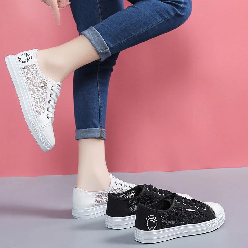 Damen Sneakers mit zartem Spitzenoberteil und bequemer Sohle Heidi Mode - Image 4