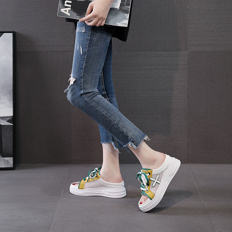 Damen Sommer Sneaker mit offenen Zehen und bequemer Sohle Heidi Mode - Image 3