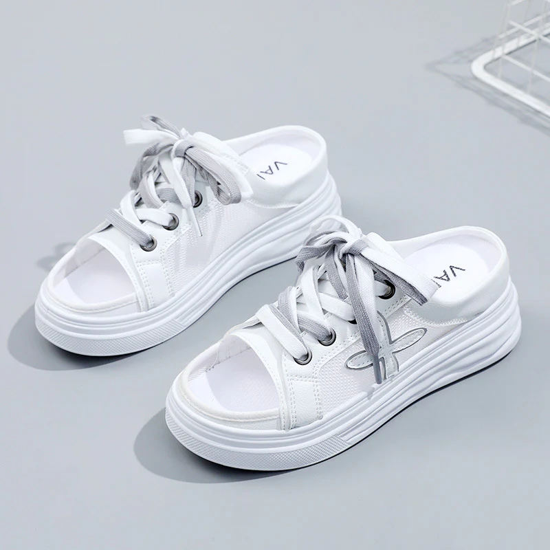 Damen Sommer Sneaker mit offenen Zehen und bequemer Sohle Heidi Mode - Image 6