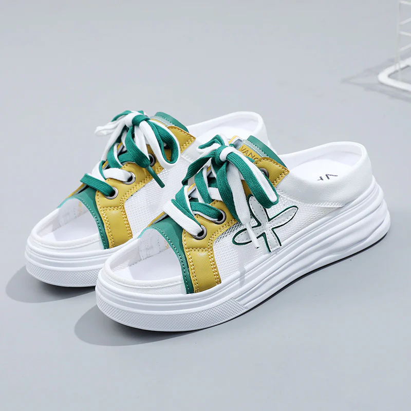Damen Sommer Sneaker mit offenen Zehen und bequemer Sohle Heidi Mode - Image 8