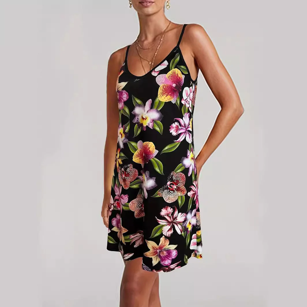 Damen Sommerkleid mit Floralem Print und Verstellbaren Trägern Heidi-Mode - Image 2