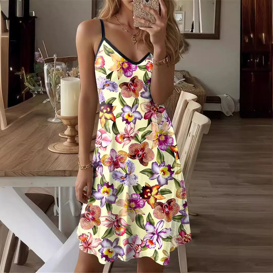 Damen Sommerkleid mit Floralem Print und Verstellbaren Trägern Heidi-Mode - Image 4