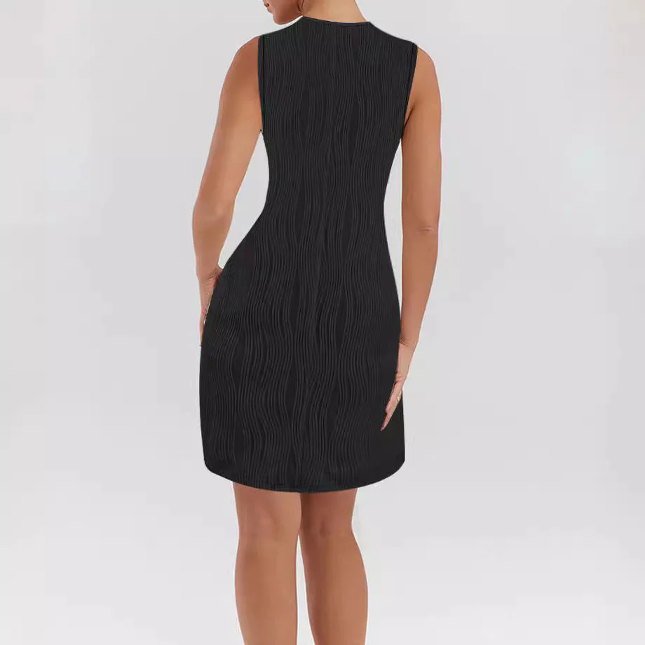 Damen Sommerliches Kleid mit Einzigartigem Wellenmuster und Modischen Trägerdetails Heidi-Mode - Image 2
