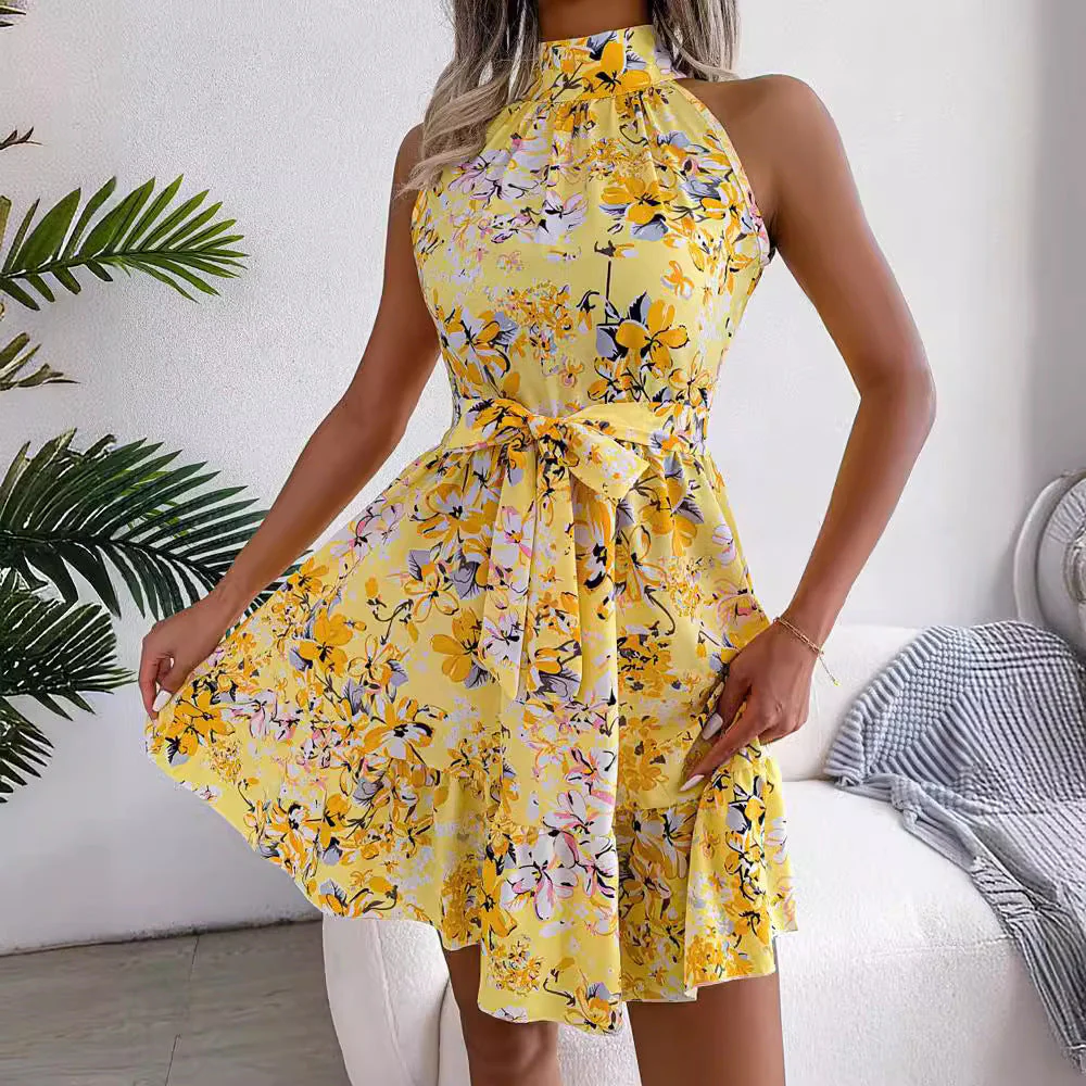 Damen Sommerliches Minikleid mit Elegantem Halsausschnitt und Floralen Details Heidi-Mode - Image 3