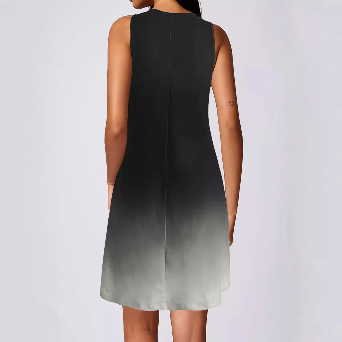 Damen Sommerliches V-Ausschnitt Kleid Im Modischen Ombre-Design Heidi-Mode - Image 2
