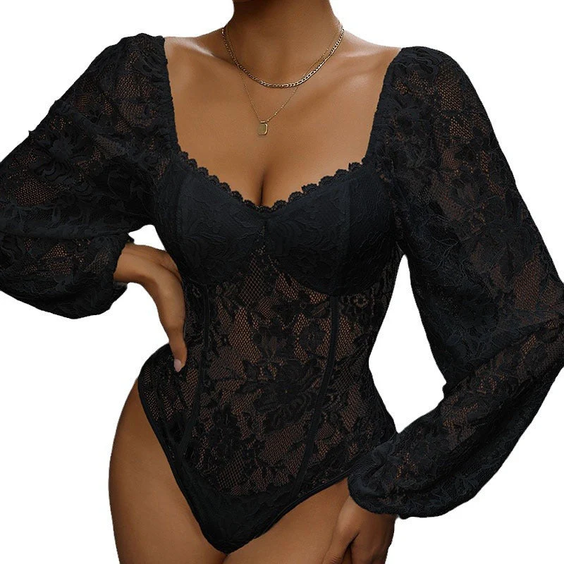 Damen Spitzenbody mit Romantischem Design und Elegantem V-Ausschnitt Heidi-Mode - Image 5